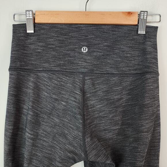 Lululemon Wunder Under Gray Heathered Leggings High Rise Size 6 - Picture 5 of 8